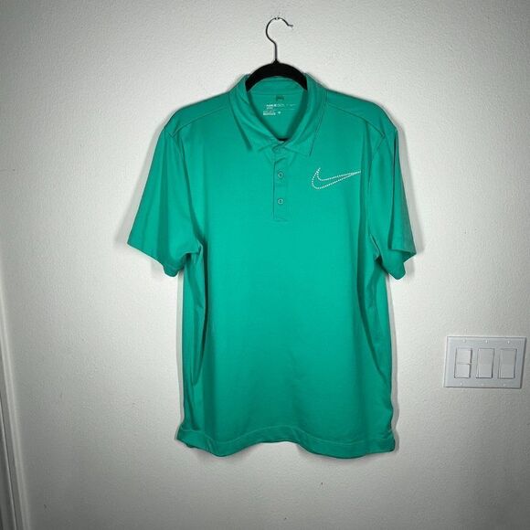 Nike Golf Polo Green Shirt Dri-Fit Performance Mens Size Large - Picture 3 of 13
